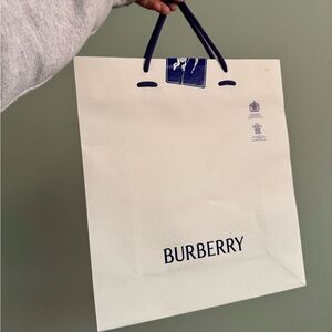 Burberry White Shopping Bag